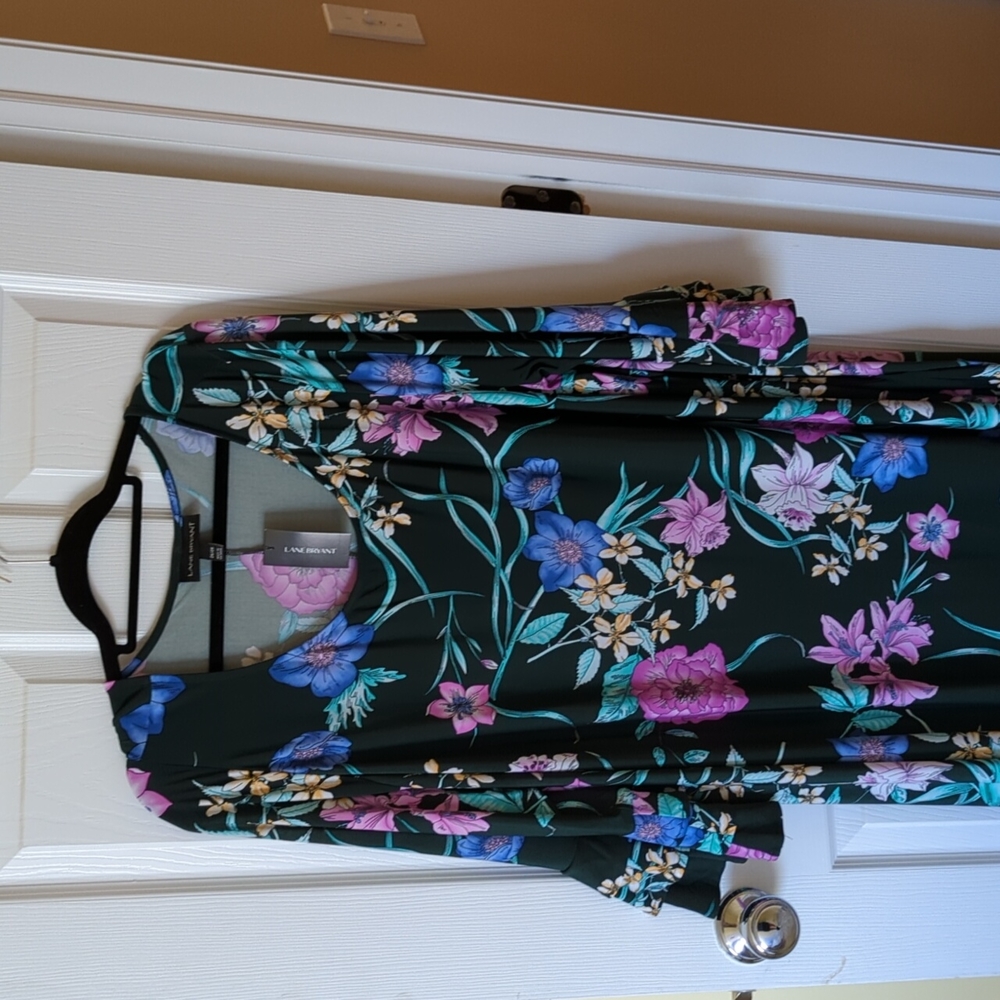 Lane Bryant black flowery dress